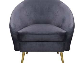 The Chic Chic Ltd OLIUYW Arm Chair Dark Gray Rubberwood and Synthetic Fiber