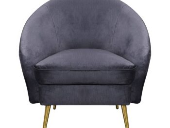 The Chicchic OLIUYW Arm Chair Dark Gray Rubberwood and Synthetic Fiber